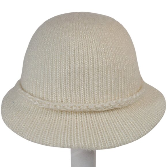 Vintage Hansen Knit Ivory Cloche Hat. 21" Circumference. - Picture 2 of 6